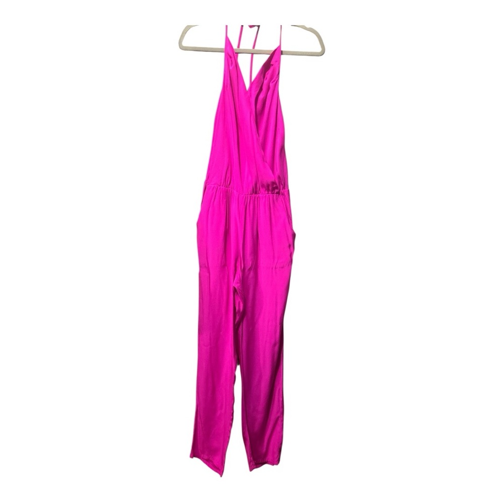 Amanda Uprichard Pink Halter Neck Jumpsuit